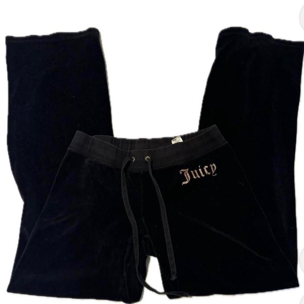 Black Vintage Velvour Juicy Couture Y2K Track Pants